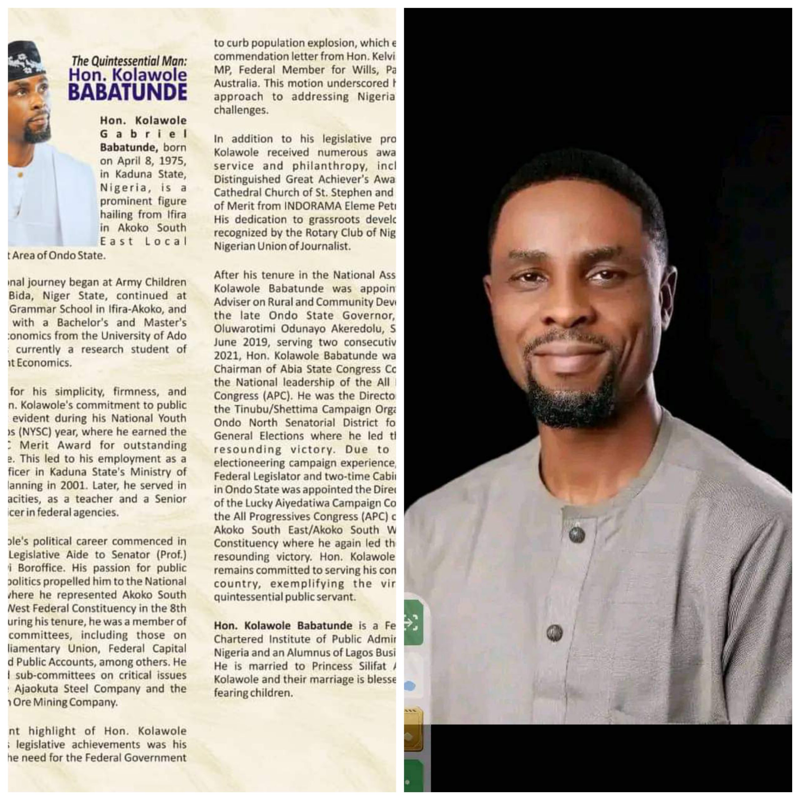 Once again congratulations to Hon Kolawole Babatunde a pragmatic political leader. The Director General of the Lucky Orimisan Aiyedatiwa Campaign council, Akoko South East/ South West Federal Constituency. Odatiwa Odirorun.