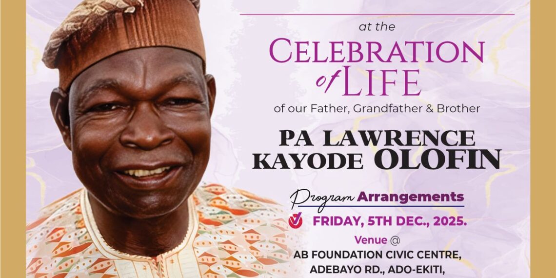 With heartfelt gratitude to God for a life well lived, the Olofin Family warmly invites you to the Final Burial Ceremony of our beloved father,