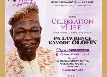 With heartfelt gratitude to God for a life well lived, the Olofin Family warmly invites you to the Final Burial Ceremony of our beloved father,